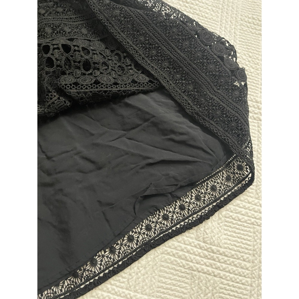 Abercrombie & Fitch Womens V-neckline Lace Crochet Skater Dress Black Sz 0 - Picture 5 of 10